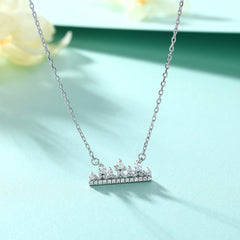 S925 Silver Crown Princess Pendant Necklace
