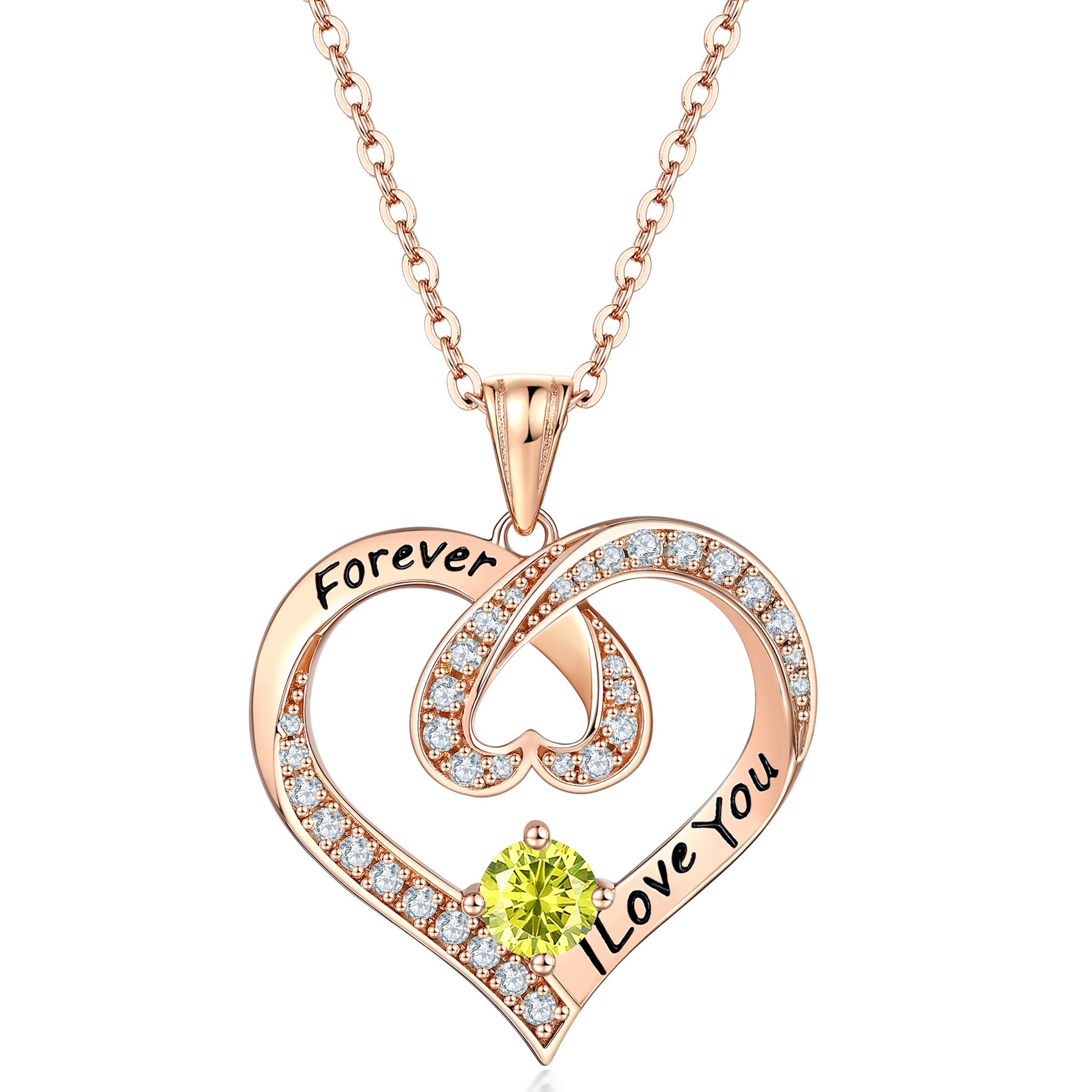S925 Silver Letter Sapphire Heart Necklace